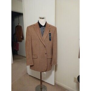 NWT bert pulitzer blazer Suede Sz 48L  Brown 2button Retail $250